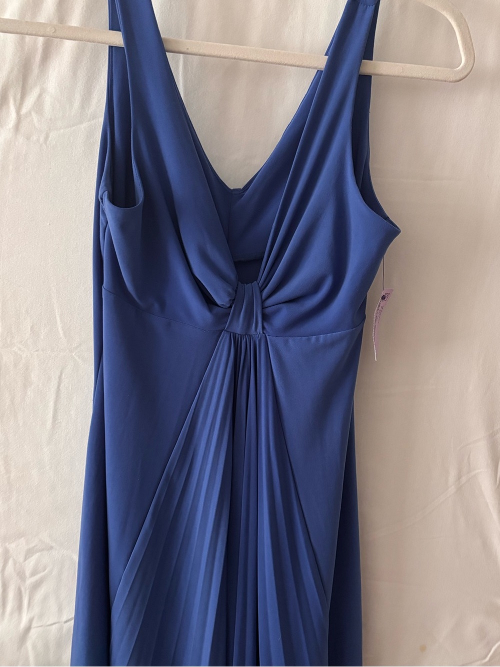 As U Wish Royal Blue V-Neck Knotted Maxi Dress